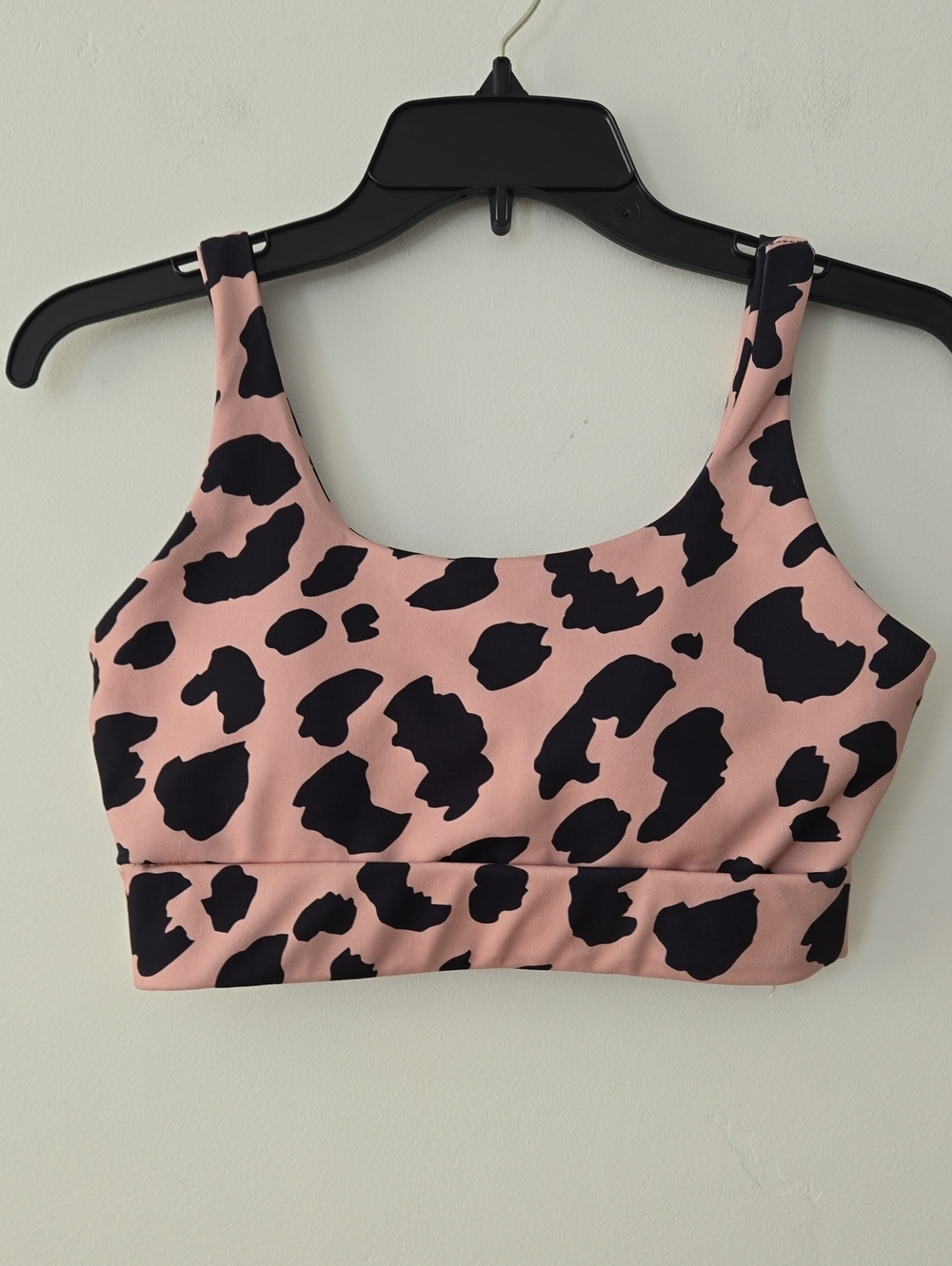 Catherine Malandrino Pink and Black Animal Print Sports Bralette